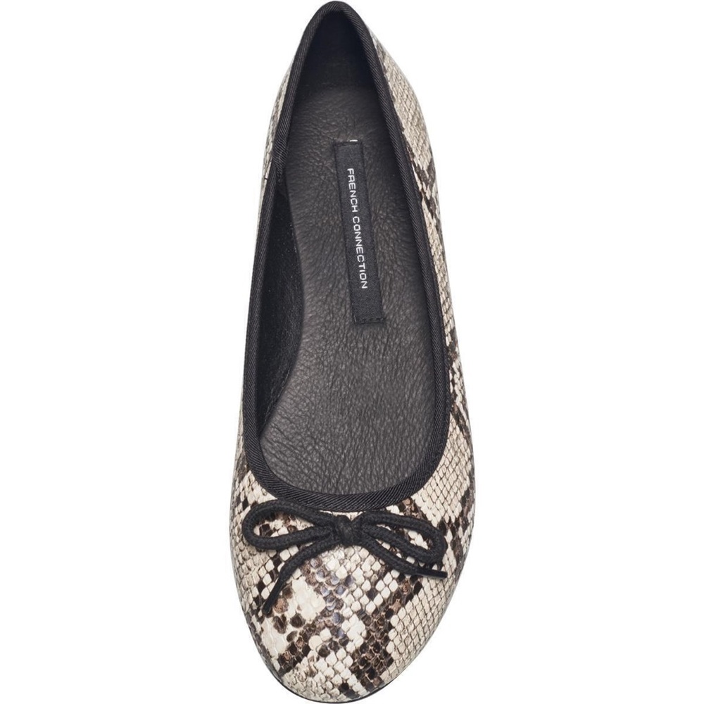 French Connection Diana Faux Leather Slip On Bow Ballet